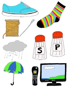 They Go Together Clip Art 20 Matching Pairs In Color And Line Art ...