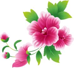 Pink corner flower clipart