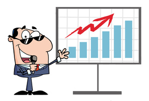 Business Clipart Image - Salesman Giving Sales Presentation
