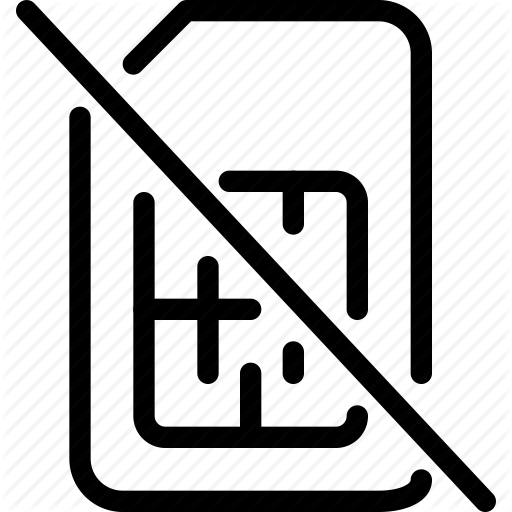 Card, communication, line-icon, mobile, no, phone, sim icon | Icon ...