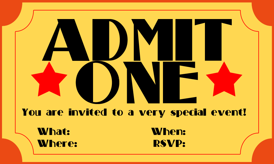 Movie Ticket Template.admit One Invitations Blank.jpg ...