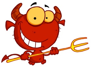 Devil Clipart Image - Cute Little Devil with Pitchfork