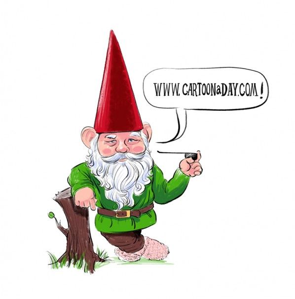 Gardens, Garden gnomes and Cartoon