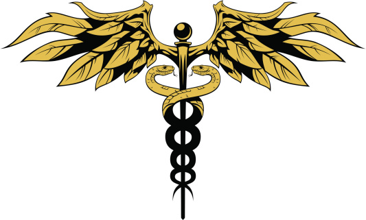 Silhouette Of Caduceus Veterinary Symbol Clip Art, Vector Images ...