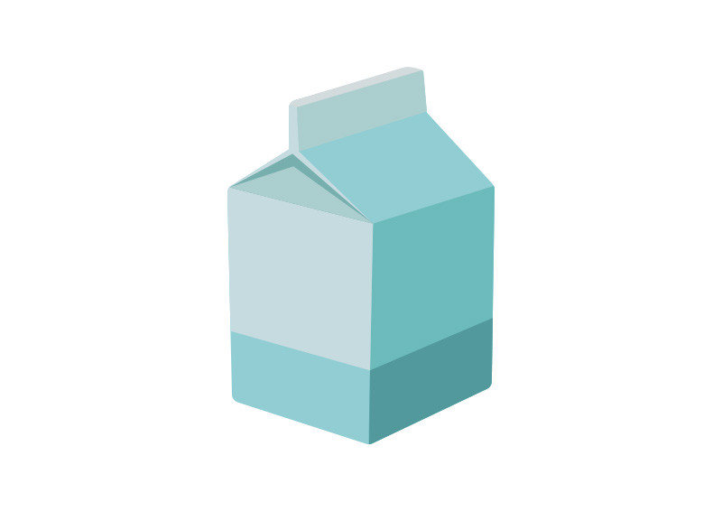 Flat Milk Carton Vector Illustration