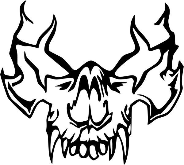 Tribal Vampire Skull Vinyl Decal Sticker 5