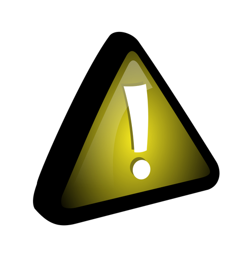 Vector drawing of exclamation mark in yellow triangle | Public ...