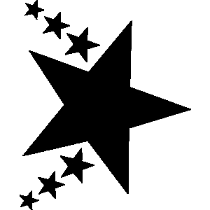 5 point star clipart black and white