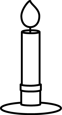 Black and White Candle in a Candle Holder Holder Clip Art - Black ...