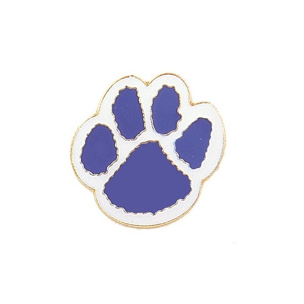Paw Print (Purple/White) Lapel Pin - Pin Partners Online