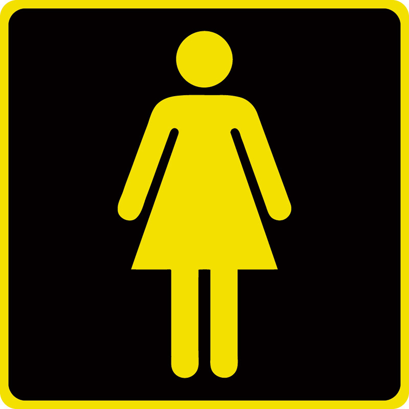 Female Sign (Wall) : Ladies' Restroom Placards