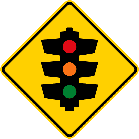 Advance warning of traffic control devices Traffic Signals Ahead ...