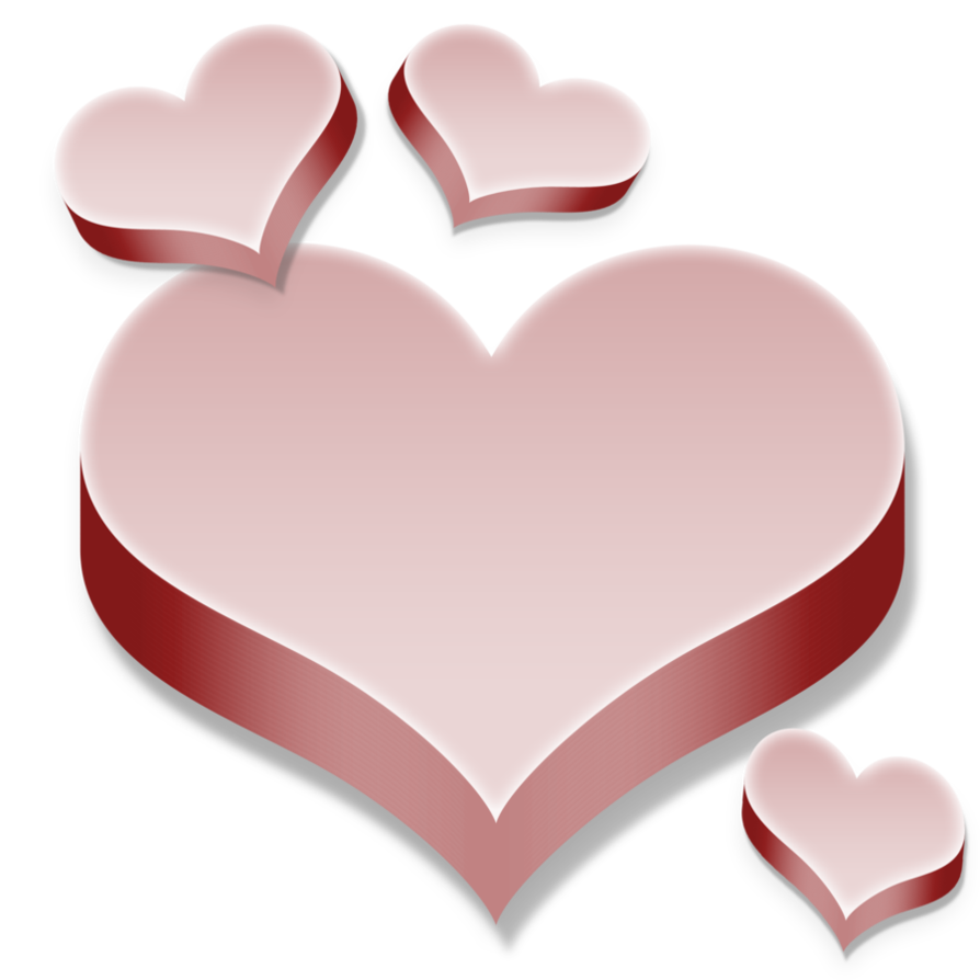 3D pink hearts TRANSPARENT