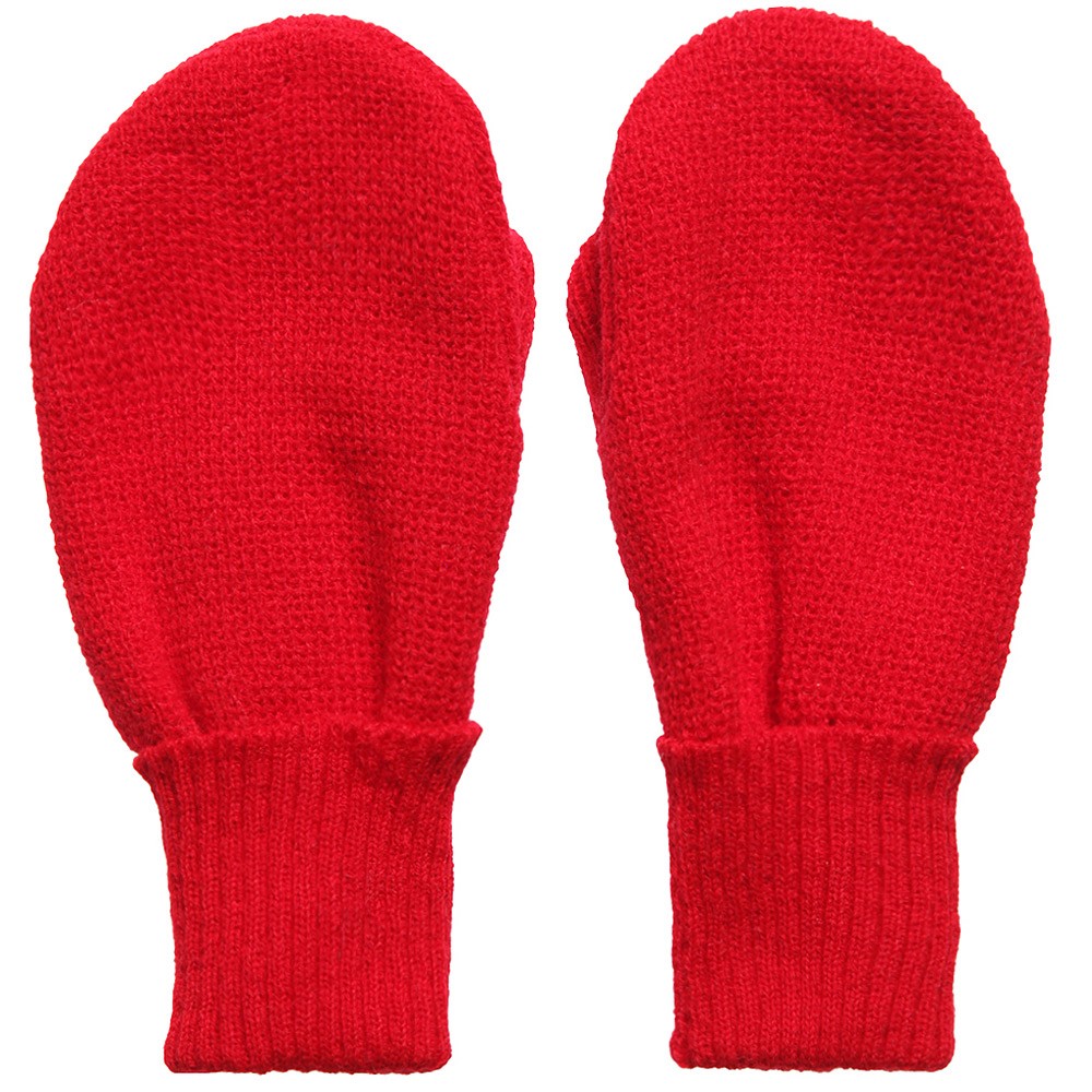 Satila of Sweden Red Knitted Baby Mittens | Childrensalon