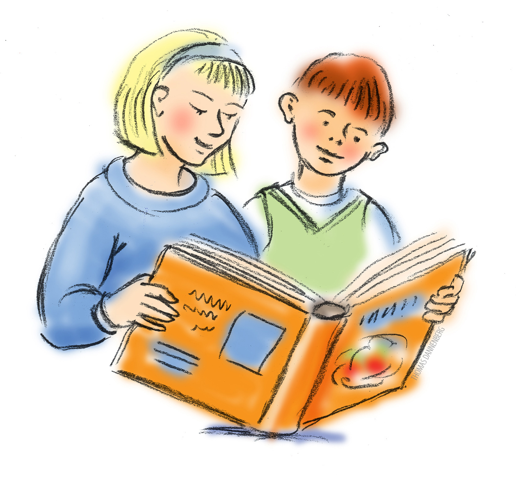 Kid Reading Clipart