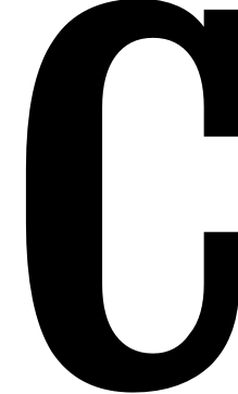 2'' Fancy Black Reflective Address Letter C