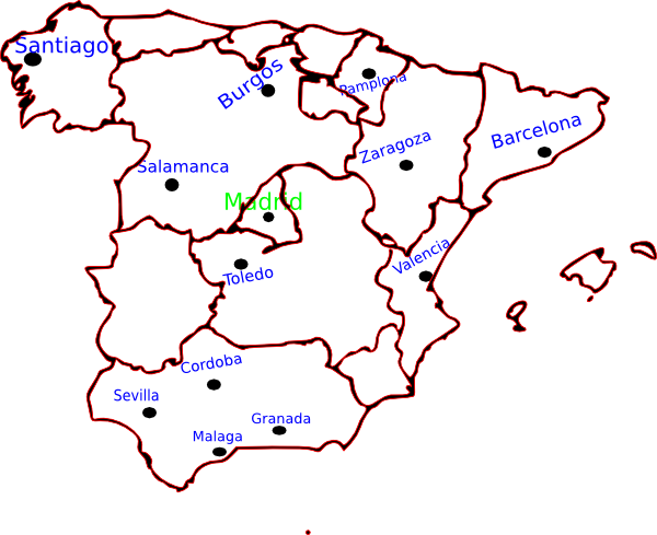 Map Of Spain With Cities clip art - vector clip art online ...