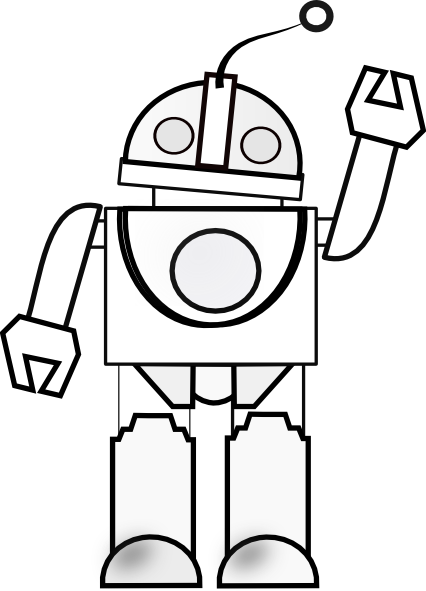 Robot Outline clip art - vector clip art online, royalty free ...