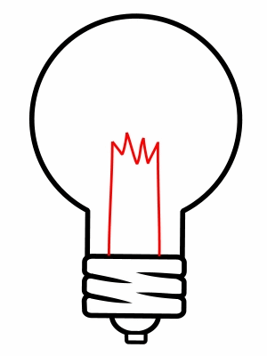 Drawing a cartoon light bulb