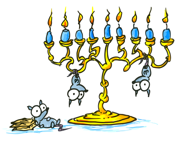 a menorah with possums hanging off itbluebison.net | bluebison.