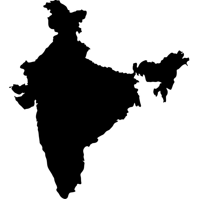 India Silhouette Map Country Rest of the World Wall Stickers Home ...