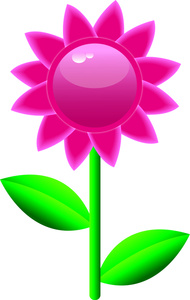 Pink Flower With Stem Clipart - Free Clipart Images