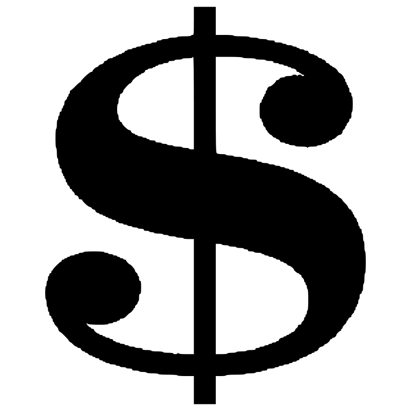 Dollar sign black money sign clipart image #17405