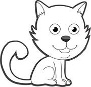 Cute Cat Clip Art Black And White - HVGJ