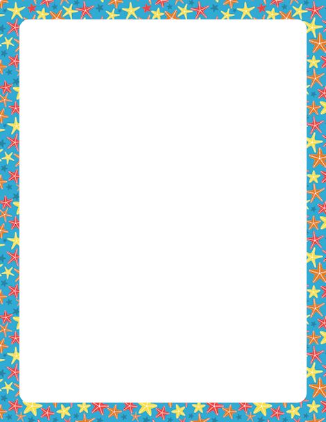 Page border with starfish on a blue background. Free downloads at ...