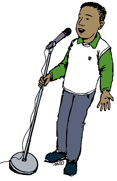 boy singing (in color) - Clip Art Gallery