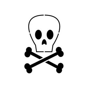 Toothless Skull and Crossbones Stencil - 18 inch (at longest point ...