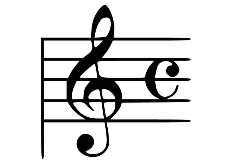 Coloring page treble clef - img 9854.