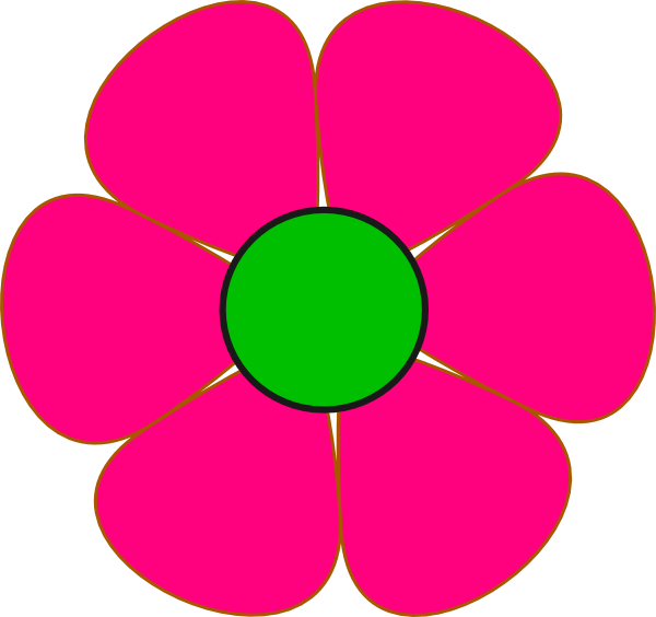 Pink And Green Flower Clip Art - vector clip art ...