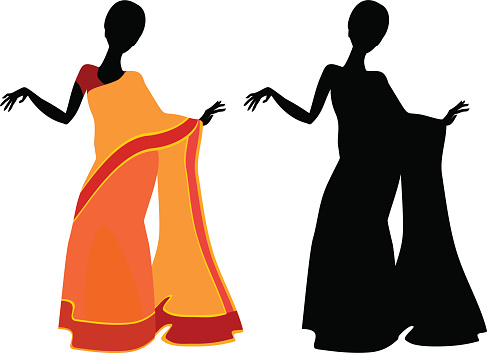 Sari Silhouette Clip Art, Vector Images & Illustrations
