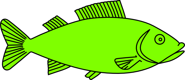 Green fish clipart