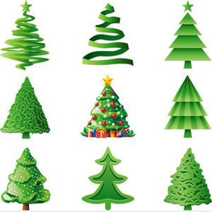 Various Christmas Trees Vector Designs | Vector Design