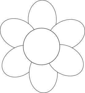 Flower Six Petals Black Outline clip art - vector clip art online ...