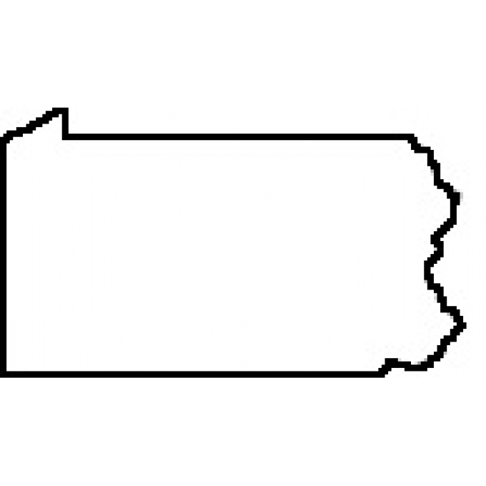 Teacher State of Pennsylvania Outline Map Rubber Stamp