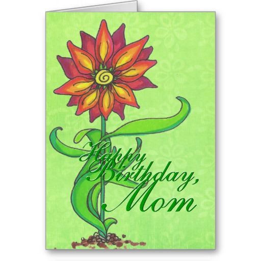 Happy Birthday Mom Greeting Card from Zazzle.