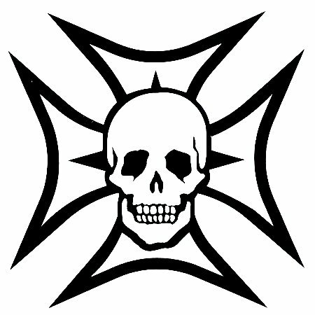 Maltese Cross and Skull Decal, Skull and Crossbones decals, skull ...