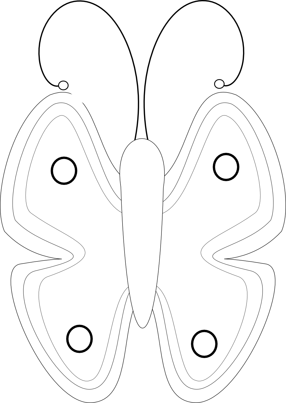 Butterfly 56 Black White Line Art Drawing SVG Inkscape Adobe ...