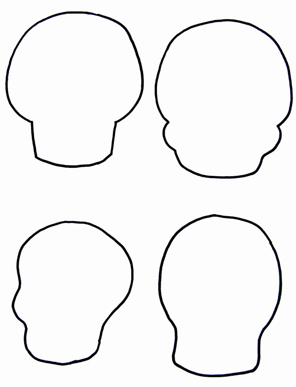 Best Photos of Skull Outline Template - Sugar Skull Felt Pattern ...