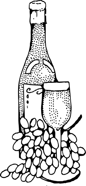 Wine Bottle And Glass clip art Free Vector