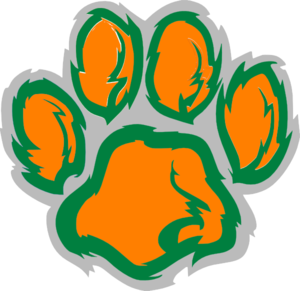 Green Orange Paw Print clip art - vector clip art online, royalty ...
