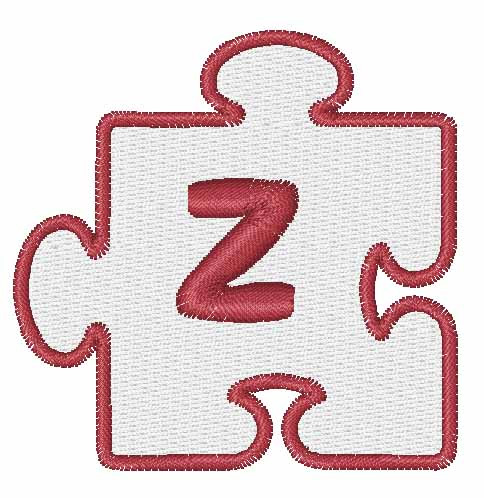 Text and Shapes Embroidery Design: Puzzle Piece Outline Z from ...