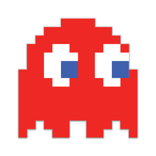 Pac-Man ghost light blue inky shaped sticker | Unixstickers