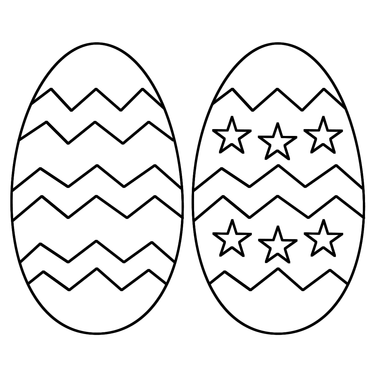 Two Easter Eggs with patterns - Coloring Page (Easter)