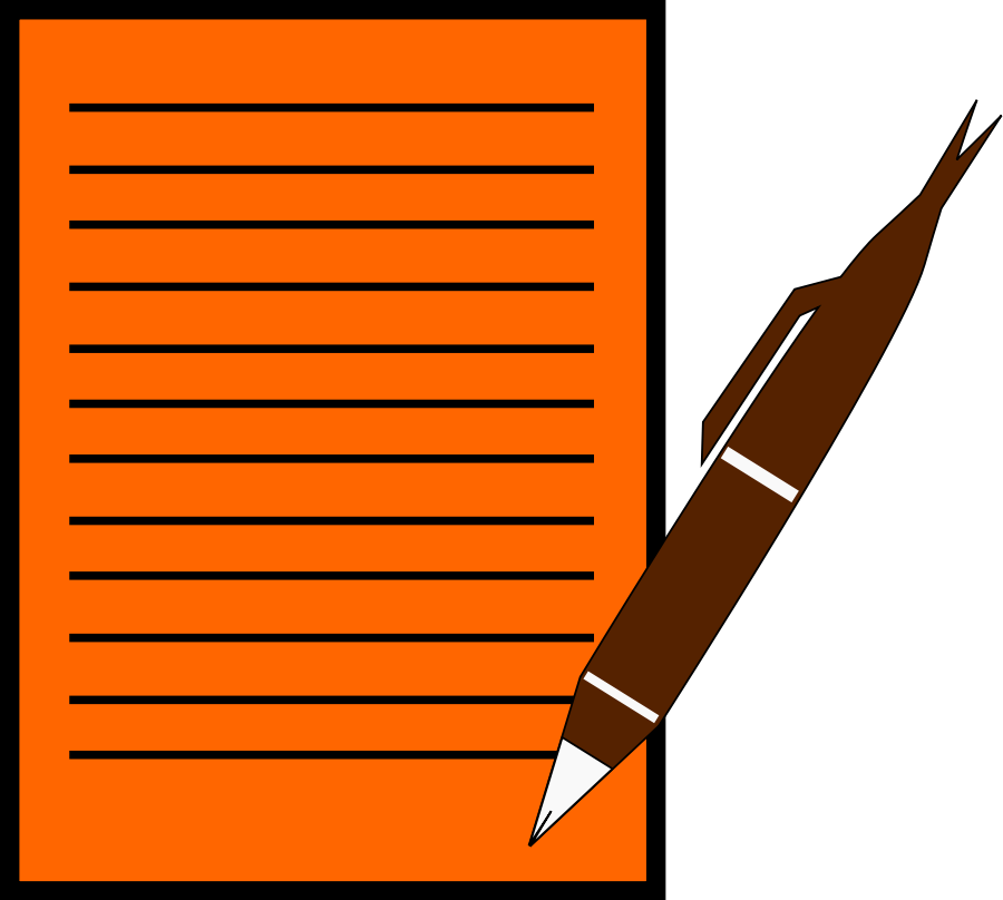 Pen Writing On Paper Cartoon - ClipArt Best