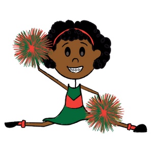 Black Cheerleader Cartoon Clipart