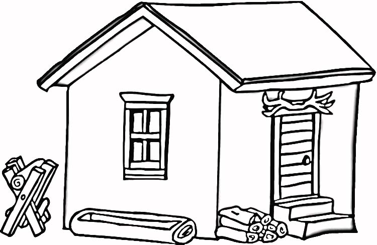 Log Cabin in Wood Coloring Online | Super Coloring